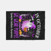 In October We Wear Purple Domestic Violence Ghost  Fleece Deken (Voorkant (Horizontaal))