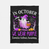 In October We Wear Purple Domestic Violence Ghost  Fleece Deken (Voorkant)