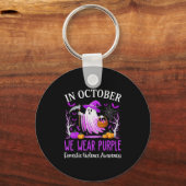 In October We Wear Purple Domestic Violence Ghost  Sleutelhanger (Voorkant)