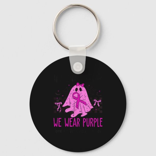 In October We Wear Purple Domestic Violence Ghost  Sleutelhanger (Voorkant)