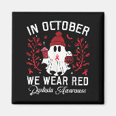 In October We Wear Red Ghost Teacher Dyslexia Awar Magneet (Voorkant)