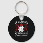 In October We Wear Red Ghost Teacher Dyslexia Awar Sleutelhanger (Voorkant)
