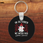 In October We Wear Red Ghost Teacher Dyslexia Awar Sleutelhanger (Voorkant)