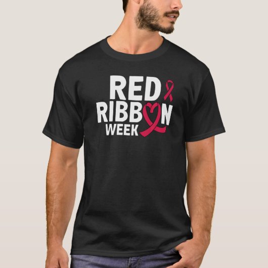 In October We Wear Red Ribbon Week Awareness 1 T-shirt (Voorkant)