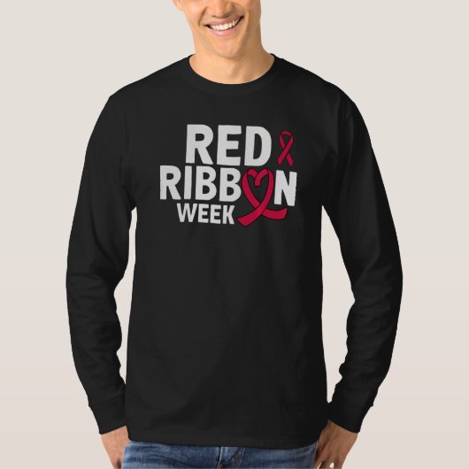 In October We Wear Red Ribbon Week Awareness 1 T-shirt (Voorkant)