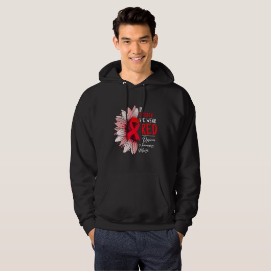 In October We Wear Red Sunflower Dyslexia Awarenes Hoodie (Voorkant volledig)