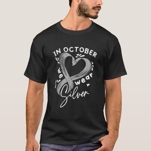In October We Wear Silver Dyslexia Awareness Month T-shirt (Voorkant)