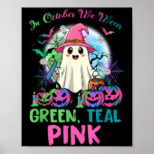 In October We Wear Teal Nk Halloween Metastatic Br Poster (Voorkant)