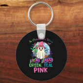 In October We Wear Teal Nk Halloween Metastatic Br Sleutelhanger (Voorkant)