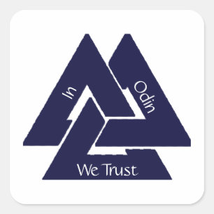 In Odin vertrouwen we Valknut Vierkante Sticker