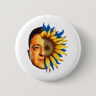 In Oekraïne Zonnebloem Oekraïne Zelenskyy free sta Ronde Button 5,7 Cm