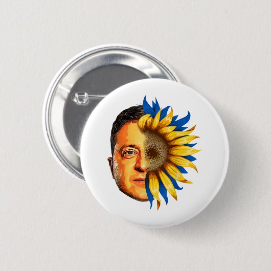 In Oekraïne Zonnebloem Oekraïne Zelenskyy free sta Ronde Button 5,7 Cm (Voorkant /achterkant)