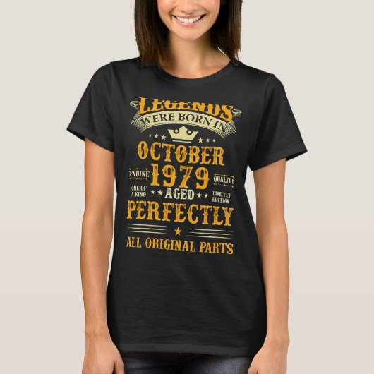 In oktober 1979 werden 43 jaar oud en 43 jaar oud t-shirt (Voorkant)