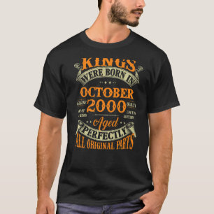 in oktober 2000 geboren Mannen 22e jaarkoning 22 T-shirt