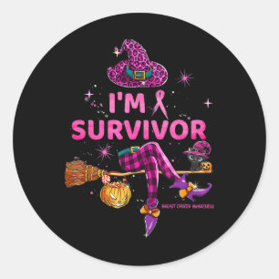 In oktober ben ik Survivor We Draag roze borstkank Ronde Sticker