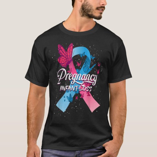 In oktober Draag Blue Pink Pregnancy & Baby Loss T-shirt (Voorkant)