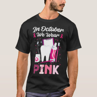 In oktober Draag het roze borstkankerbewustzijn T-shirt
