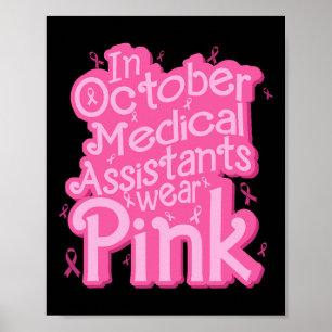In oktober Draag Medical Instant Roze CMA Borstbli Poster