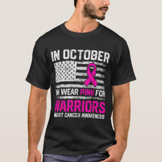 In oktober draag roze voor borstkanker bij krijger t-shirt