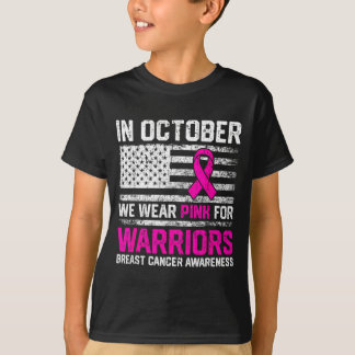 In oktober draag roze voor krijgers borstkanker t-shirt