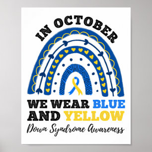 In oktober Draag we blauw en geel omlaag syndroom  Poster