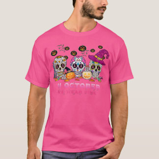 In oktober Draag we borstkankerbewuster roze soep T-shirt