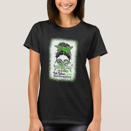 In oktober Draag we de Groene Dwarfism Bewustmakin T-shirt (Voorkant)