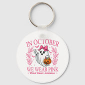 In oktober Draag we de Halloween Breast Cancer Awa Sleutelhanger (Voorkant)