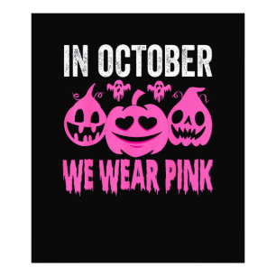In oktober Draag we de roze borstkankerpompoen Foto Afdruk