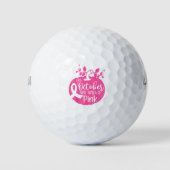 In oktober Draag we de roze borstkankerpompoen Golfballen (Voorkant)