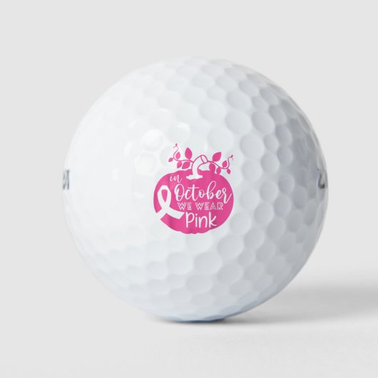 In oktober Draag we de roze borstkankerpompoen Golfballen (Voorkant)