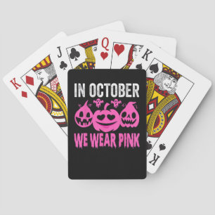 In oktober Draag we de roze borstkankerpompoen Pokerkaarten