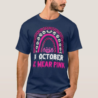 In oktober Draag we de roze borstkankerpompoen T-shirt