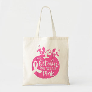 In oktober Draag we de roze borstkankerpompoen Tote Bag