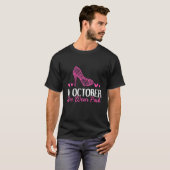 In oktober Draag we de roze hiel T-shirt (Voorkant volledig)