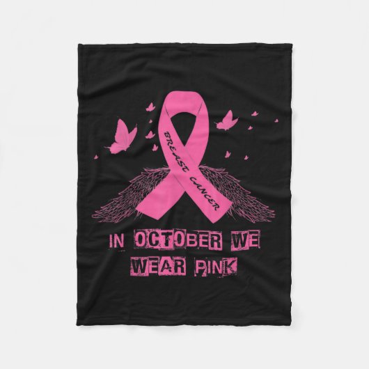 In oktober Draag we de roze liefdeshoop dat het ge Fleece Deken (Voorkant)