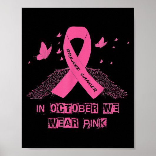 In oktober Draag we de roze liefdeshoop dat het ge Poster (Voorkant)
