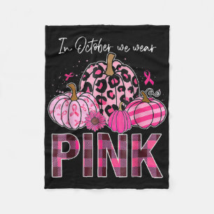 In oktober Draag we de roze pompoen borstkanker oo Fleece Deken