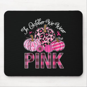 In oktober Draag we de roze pompoen borstkanker oo Muismat