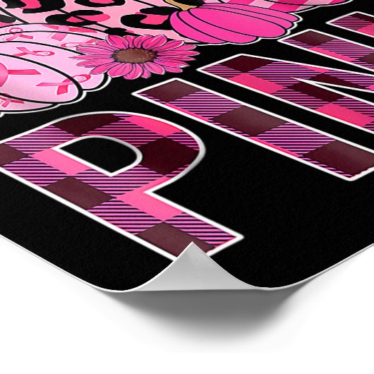 In oktober Draag we de roze pompoen borstkanker oo Poster (Hoek)