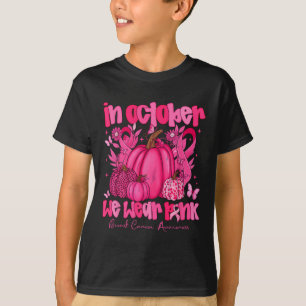 In oktober Draag we de roze pompoen borstkanker oo T-shirt
