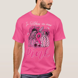 In oktober Draag we de roze pompoen borstkanker oo T-shirt