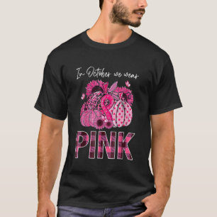 In oktober Draag we de roze pompoen borstkanker. T-shirt