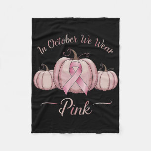 In oktober Draag we de roze pompoen borstkankerzaa Fleece Deken