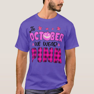 In oktober Draag we de roze pompoen borstkankerzaa T-shirt