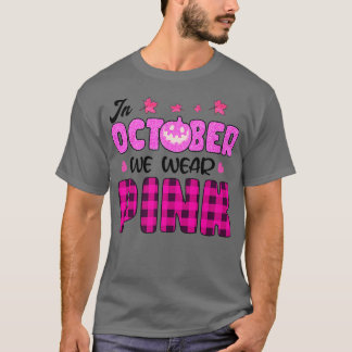 In oktober Draag we de roze pompoen borstkankerzaa T-shirt