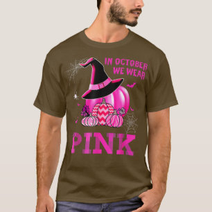 In oktober Draag we de roze pompoen borstkankerzaa T-shirt