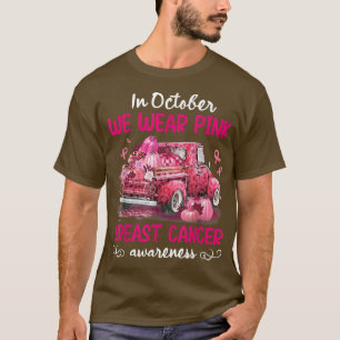 In oktober Draag we de roze pompoen vrachtwagenkan T-shirt