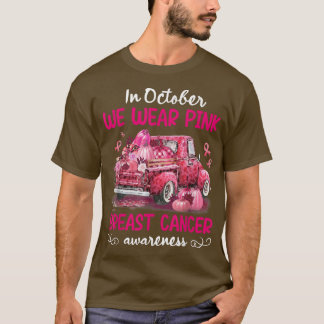 In oktober Draag we de roze pompoen vrachtwagenkan T-shirt