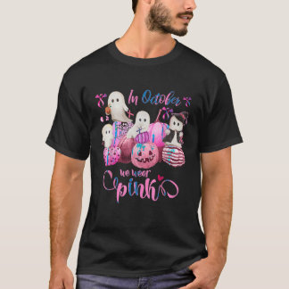 In oktober Draag we de roze pompoenpompoen T-shirt